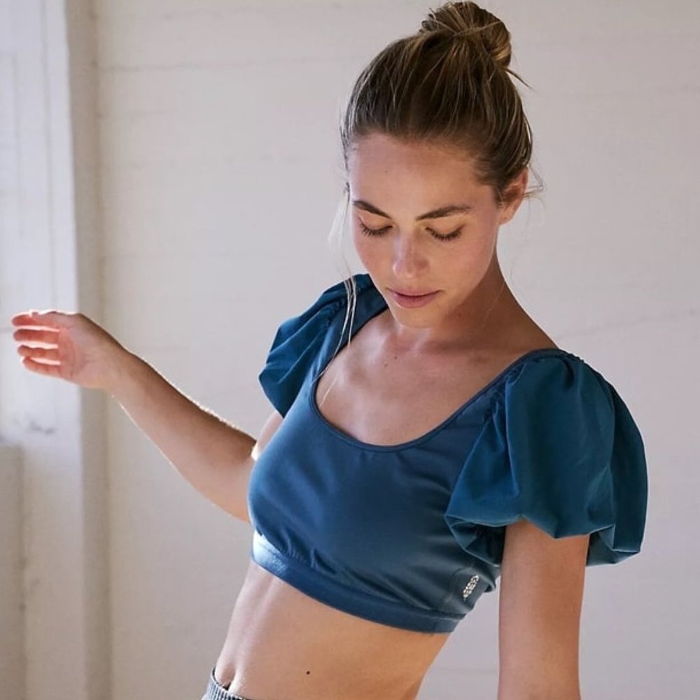 NWOT FP Movement Moon Dance Crop in BLUE